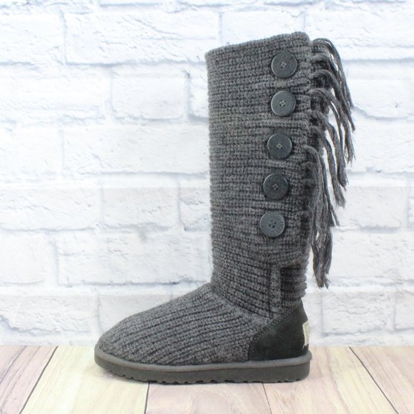 UGG Shoes - UGG Australia Gray Knit Sweater Classic Cardy Tall Boots Size US 7